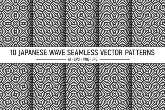 10 Round Wavy Lines Seamless Patterns: A Versatile Design Resource for Creatives and Professionals