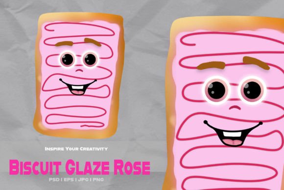 Biscuit with Pink Glaze Character: A Unique Design Asset for Creative Projects