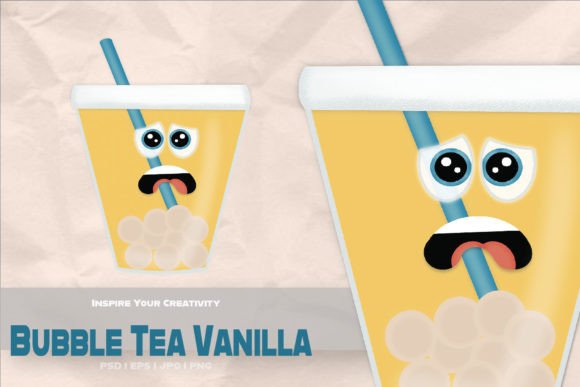 Bubble Tea Vanilla - Cartoon Character