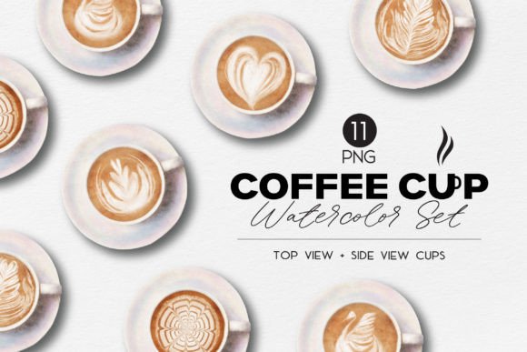 Coffee Cup Watercolor Collection