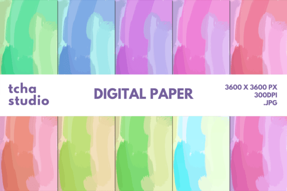 Gouache Abstract Digital Papers