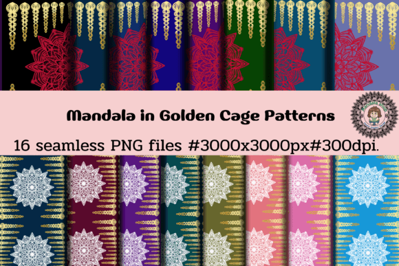 Mandala in Golden Cage Patterns: A Versatile Resource for Creative Projects