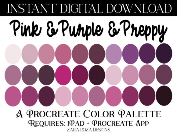 Pink Purple Preppy Procreate Palette: A Versatile Tool for Digital Artists and Creators