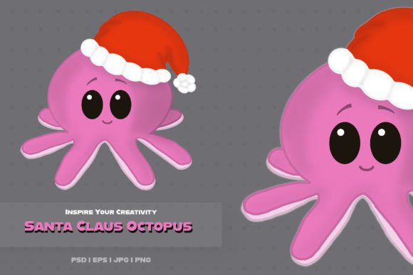 Santa Claus Octopus Character