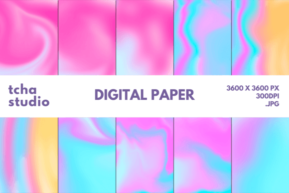 Unicorn Liquid Swirl Digital Papers