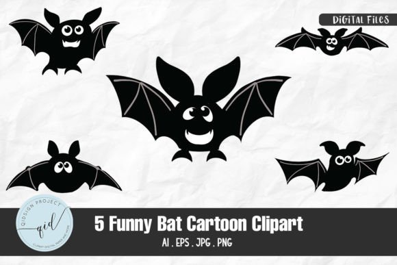 Unlock Creativity with Funny Bat Cartoon Clipart, 5 Variations: A Versatile Design Asset for Modern Creators