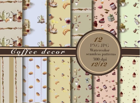 Watercolor Coffee Seamless Pattern